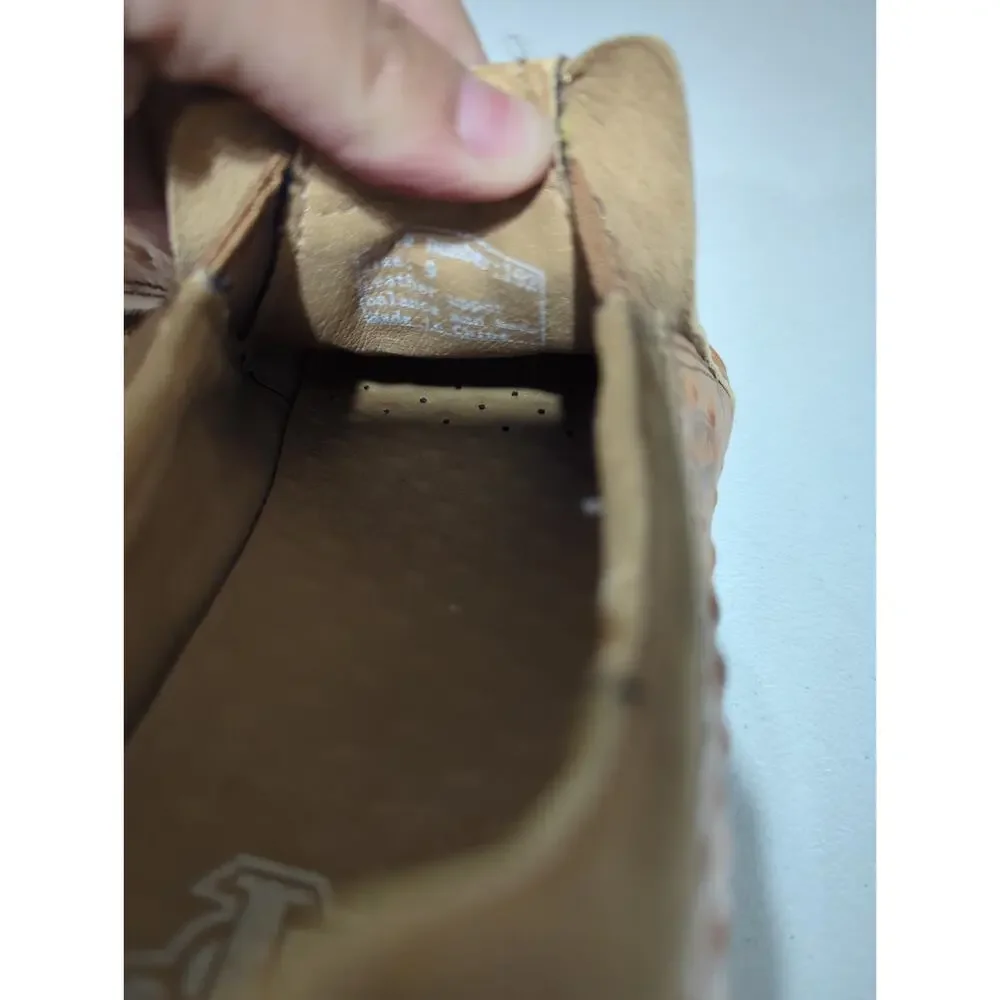 Justin 192 Mens Size 9 Brown Tan Ostrich Leather Loafer Low Top Comfort Shoes